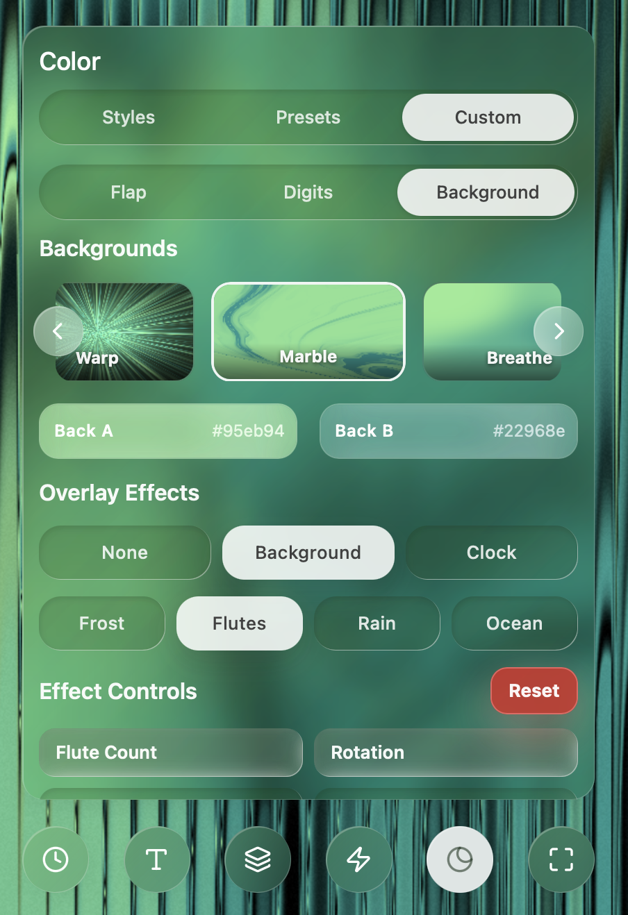 FlipCloc Background Settings